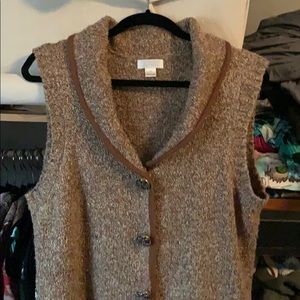 Sweater vest, shawl collar